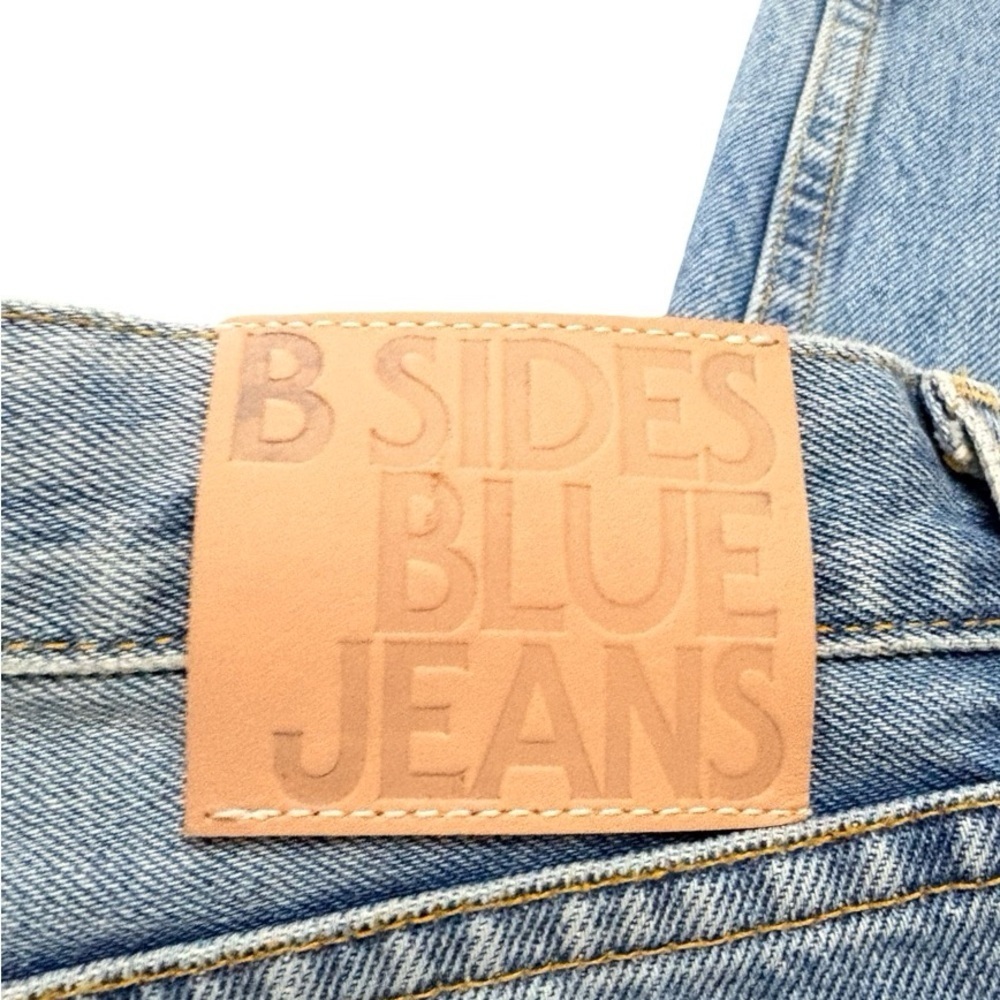 B SIDES Womens Plein Relaxed Straight Leg Jean Light Blue Sz 30 New Without Tags - Picture 6 of 9